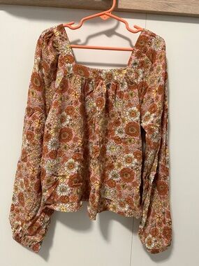 Levi's Pink Multi Floral Square-Neck Blouse